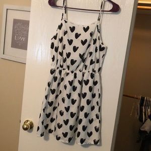 White with black heart dress